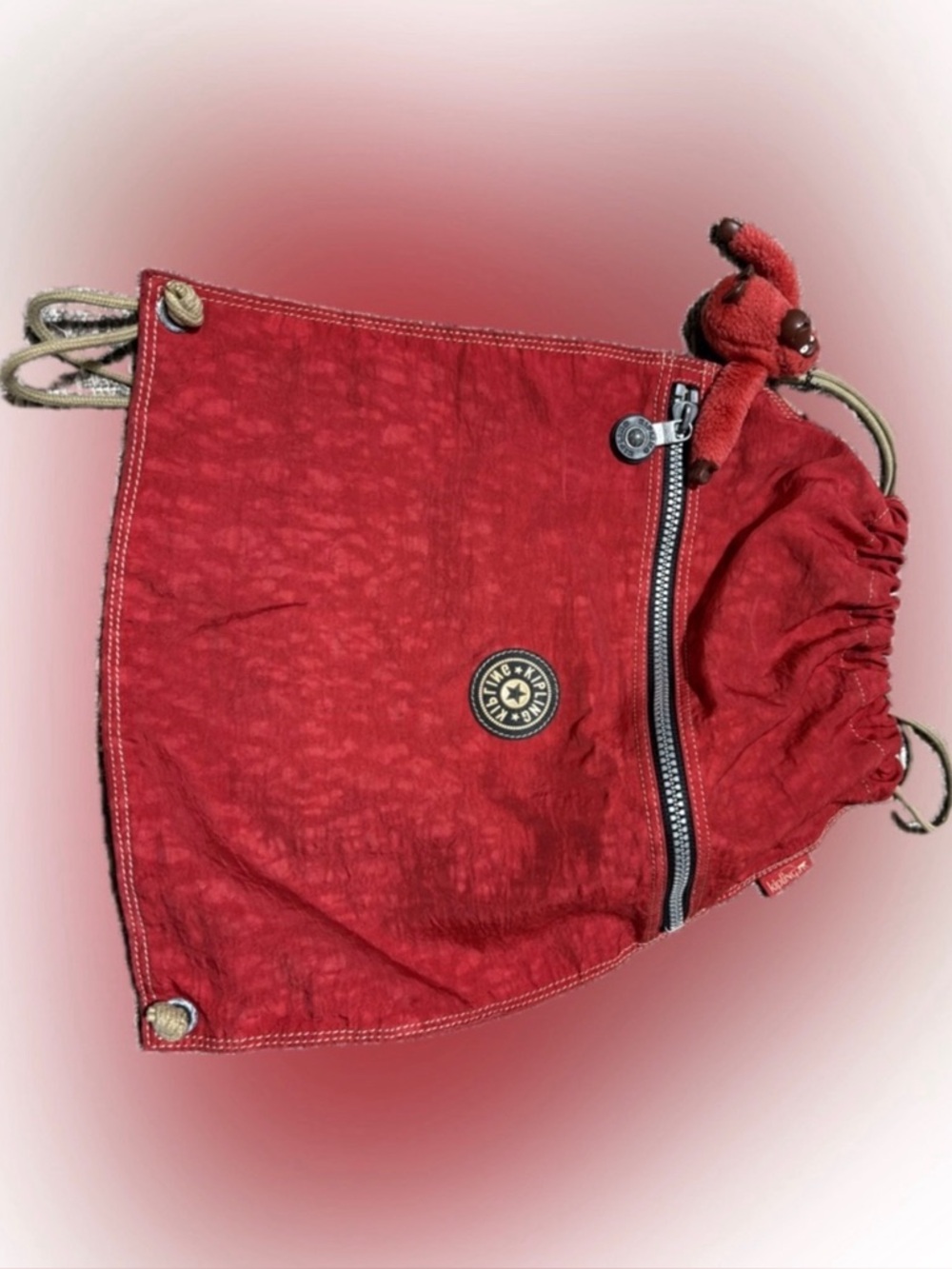 P010-Kipling Supertaboo drawstring backpack with monkey